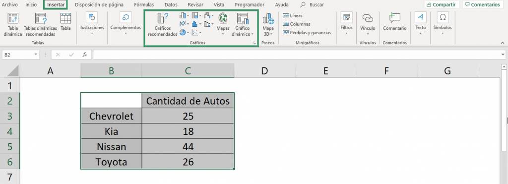 Como realizar gráficas en excel base de datos