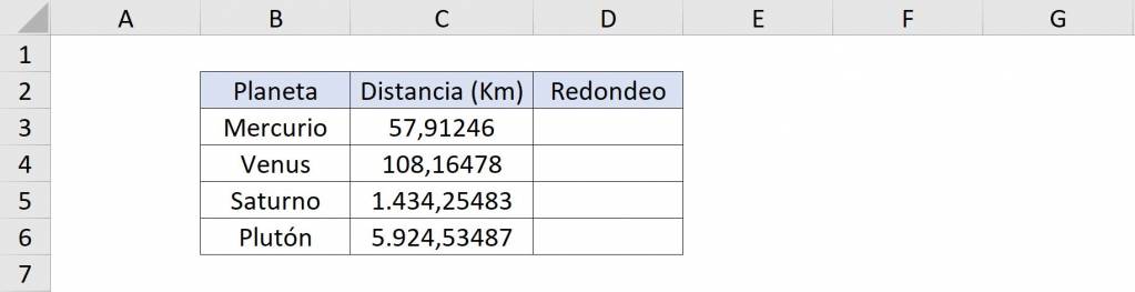 Ejemplo de aproximación con decimales REDONDEAR.MAS en Excel